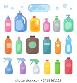 Vector illustration set of detergent bottles