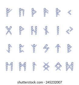 Vector illustration:  set of diamond runes on white background