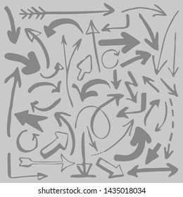 Vector illustration. Set of different arrows