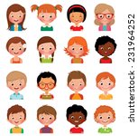 Vector illustration set of different avatars of boys and girls on a white background/Set of avatars of different boys and girls/Icon set portraits of boys and girls isolated on white background