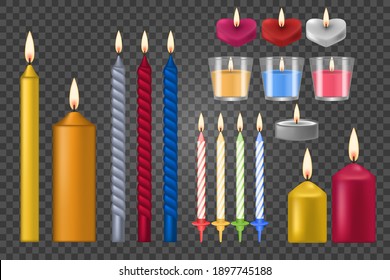 Vector illustration set of different candles.