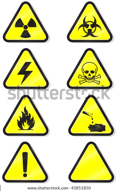 Vector Illustration Set Different Hazmat Warning Stock Vector (Royalty ...