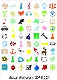 Vector illustration of a set of different icons