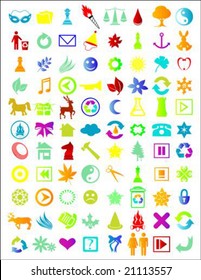 Vector illustration of a set of different icons
