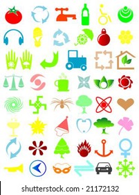 Vector illustration of a set of different icons
