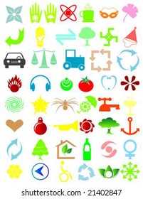 Vector illustration of a set of different icons