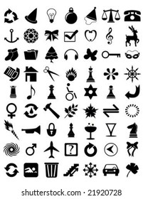 Vector illustration of a set of different icons