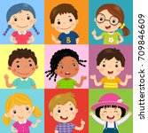 Vector illustration set of different kids with various postures