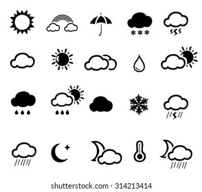 vector illustration a set of different weather icons