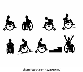 Vector illustration of a set of disabled icons