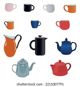 vector illustration with set of  dishes