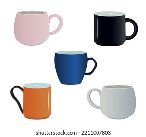 vector illustration with set of  dishes