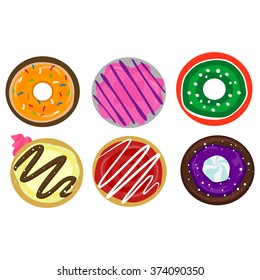 Vector Illustration of Set of Donuts