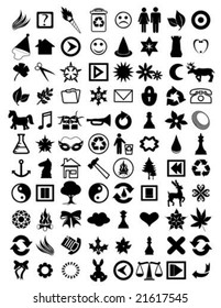 Vector illustration of a set of ecological icons