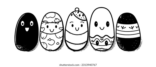 Vector Illustration, Set Illustration of Egg Character