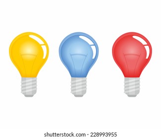 Vector illustration of a set of electric lightbulb