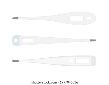 Vector illustration. A set of electronic thermometers for measuring body temperature