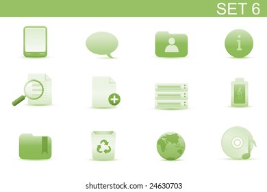 Vector illustration ? set of elegant simple icons for common computer and media devices functions. Set-6