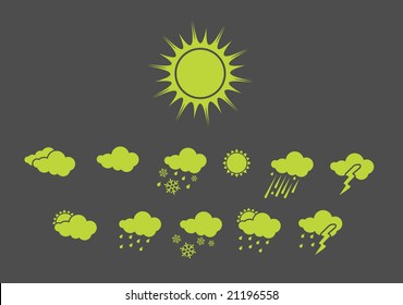 Vector illustration. set of elegant Weather Icons for all types of weather