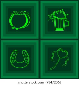 vector illustration of a  set of element for St. Patrick's Day.