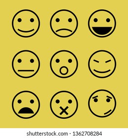 Vector illustration set of emoticons