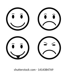 Vector illustration set of emoticons - Vector