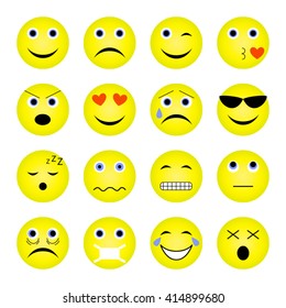 vector illustration set of emoticons