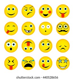 vector illustration set of emoticons 