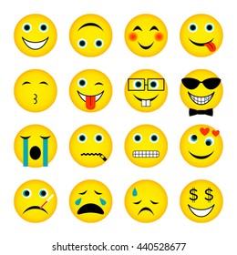 vector illustration set of emoticons