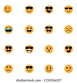 
Vector illustration, set of emoticons with different emotions.