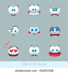 Vector Illustration Set Emoticons Isolated Stock Vector (Royalty Free ...