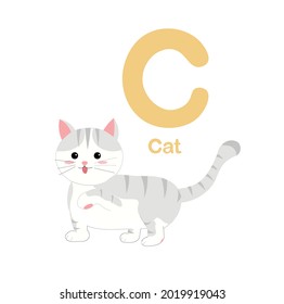 Ilustración vectorial de un conjunto de letras en inglés C para la enseñanza.