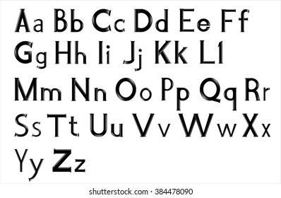 Vector Illustration Set English Letters Alphabet Stock Vector (Royalty ...