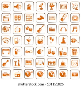 vector illustration of set of entertainment icon against white background
