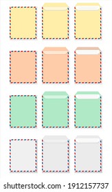 Vector illustration set of an envelope for storing files and letters