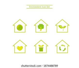 Vector illustration set of environment. Ecology. icon