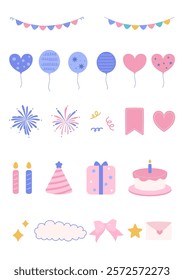 Vector illustration set of event elements.