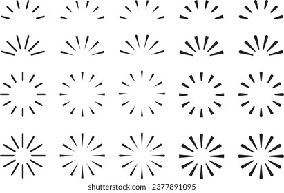 Vector illustration set of extinct emphasis marks that disappear quickly