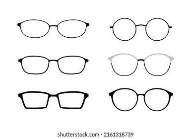 Vector Illustration, Set of eyeglasses icons
