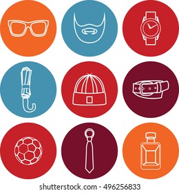 Vector illustration set of fashion accessories and style men clothing