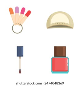 Vector illustration set featuring beauty and cosmetic accessories