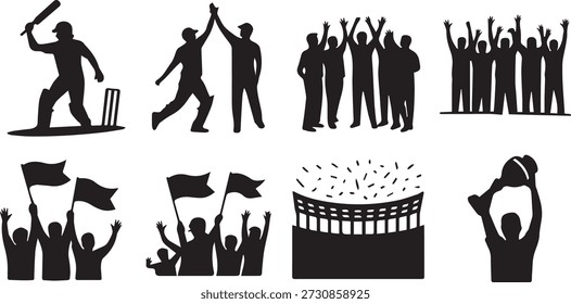 Conjunto de ilustração vetorial com silhuetas pretas de pessoas de negócios e um casal de mulheres como ícones e símbolos de arte