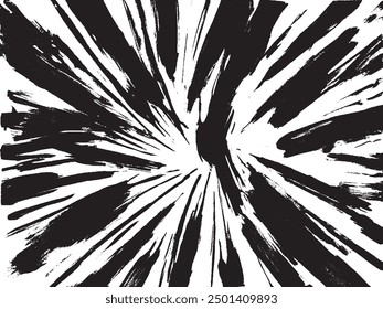 Vector illustration set featuring isolated grunge traces and banners, designed with black paint brush ink for background text