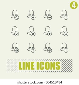 Vector illustration of set of female user icons
