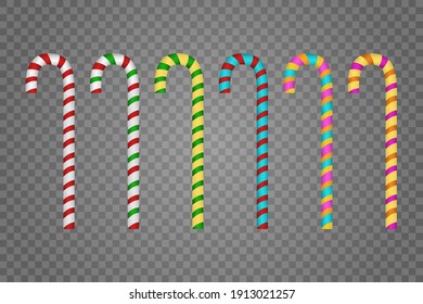 Vector illustration of a set of festive walking sticks.