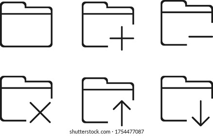vector illustration of a set of file icons, minimalis icons, outline style