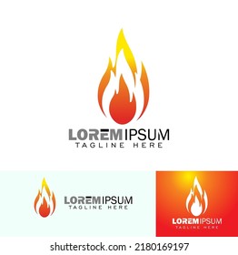 A vector illustration set of Fire Flame Symbol Logo Sign