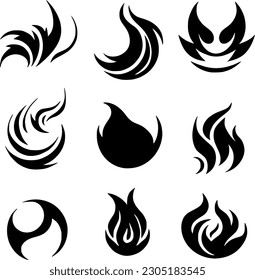 vector illustration of set fire icon