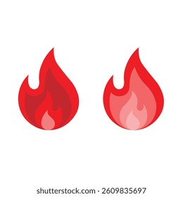 vector illustration of a set of fire icons