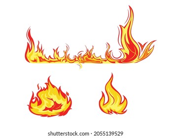 Vector illustration set of fires